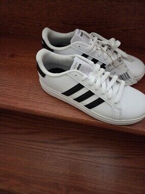 adidas Grand Court 2.0 White and Black Low-Top Sneakers